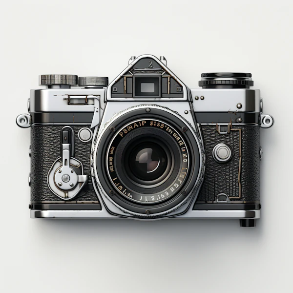 Vintage Silver-Black Film Camera