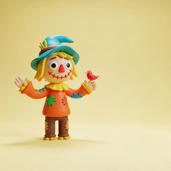 Whimsical Scarecrow Scene