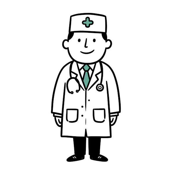 Friendly Doctor Cartoon