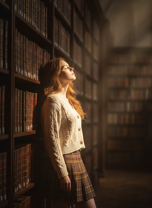 Serene Library Moment