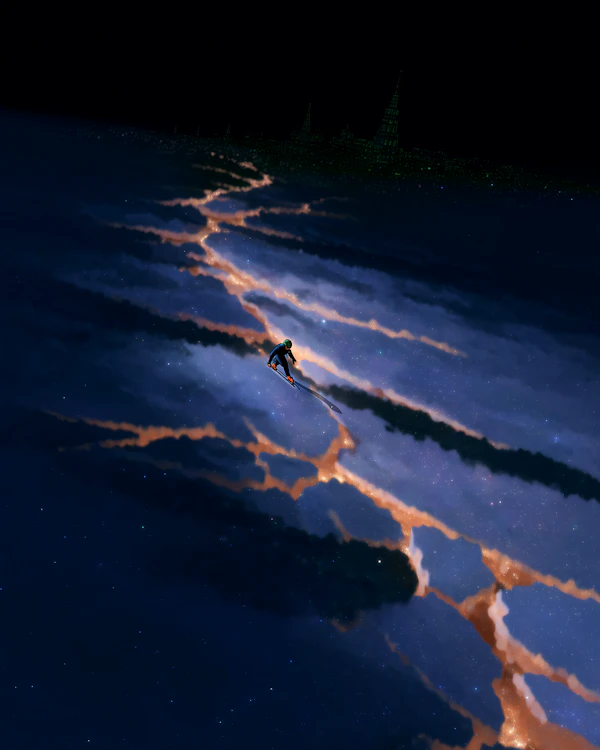 Luminous Skiing Adventure