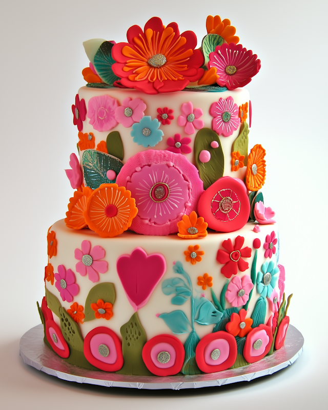 Floral Fondant Cake