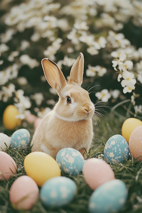 Rabbit with Easter Eggs