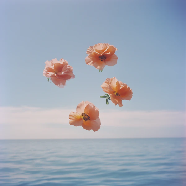 Floating Peach Flowers