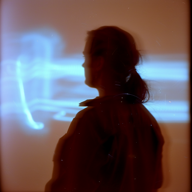 Silhouette in Neon Glow