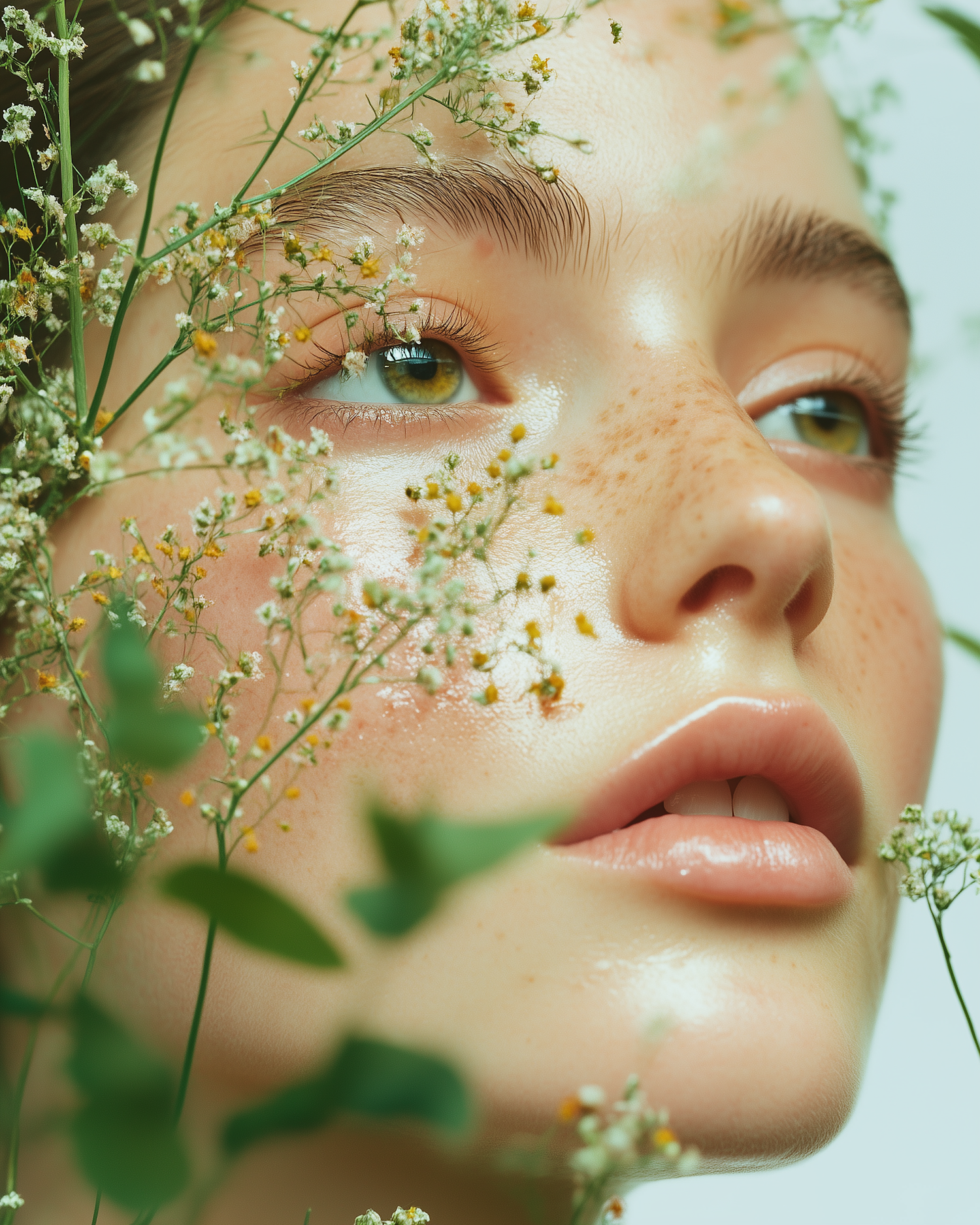 Ethereal Portrait with Flowers