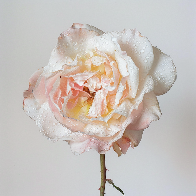 Pastel Petals Close-Up with Water Droplets