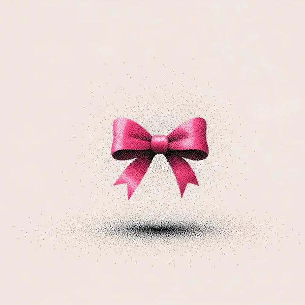 Pointillism Pink Bow