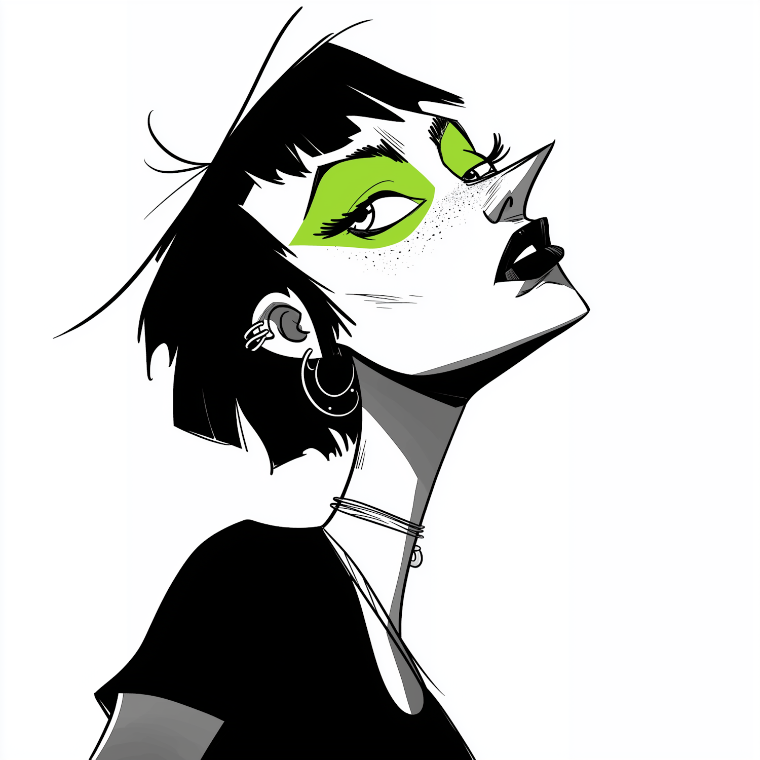 Stylized Portrait with Edgy Fashion