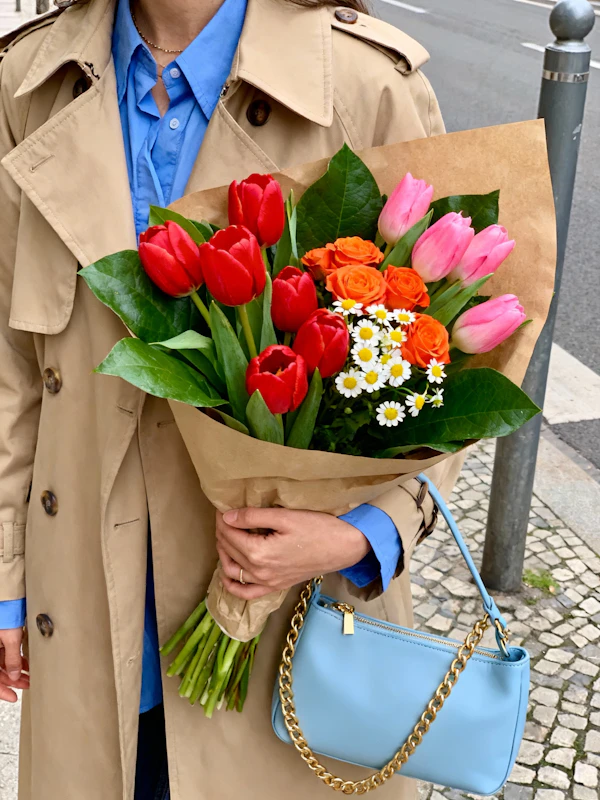 Bouquet on Sidewalk