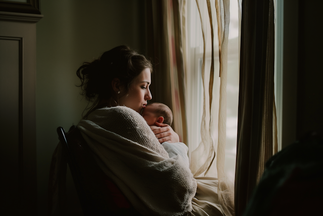 Tender Moment of Maternity