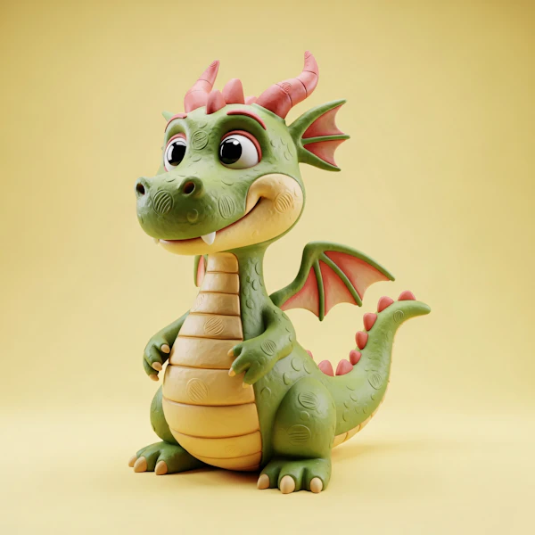 Friendly Cartoon Dragon