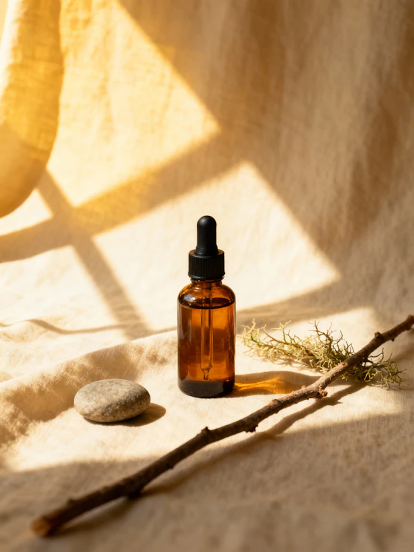 Amber Bottle Still Life
