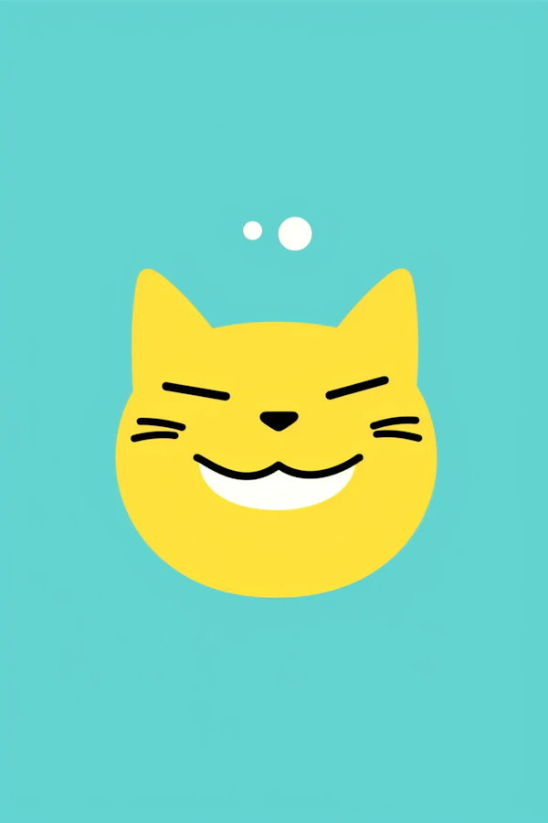 Cheerful Yellow Cat Illustration