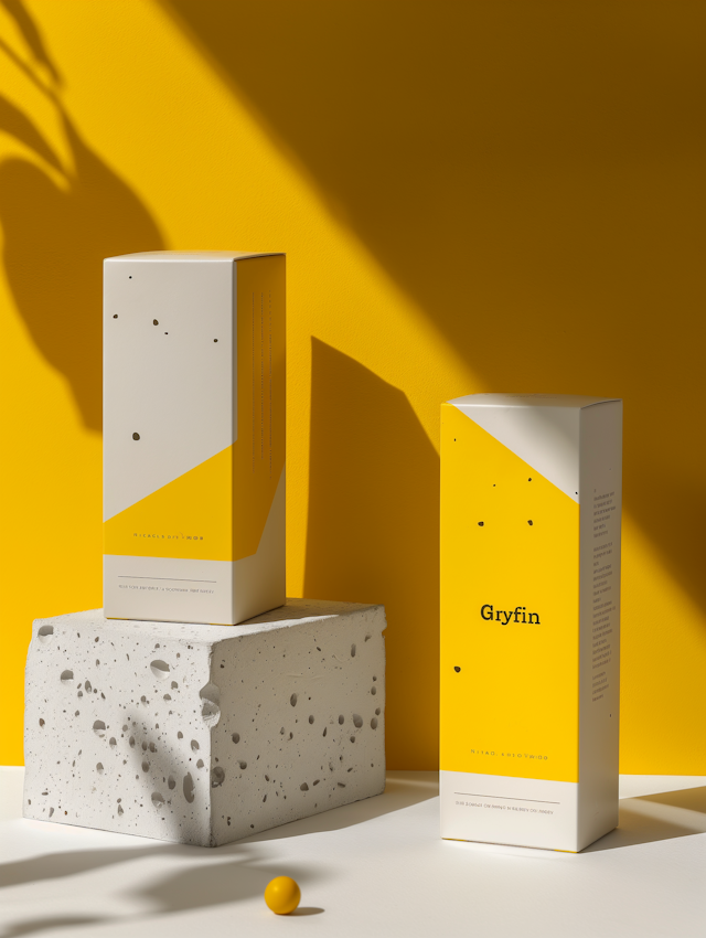 Minimalist Product Design on Concrete and Yellow