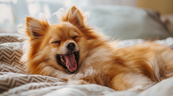 Yawning Pomeranian