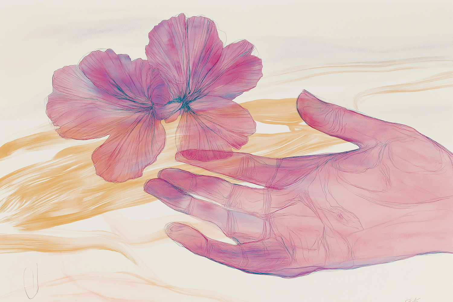 Ethereal Hand with Hibiscus Flowers