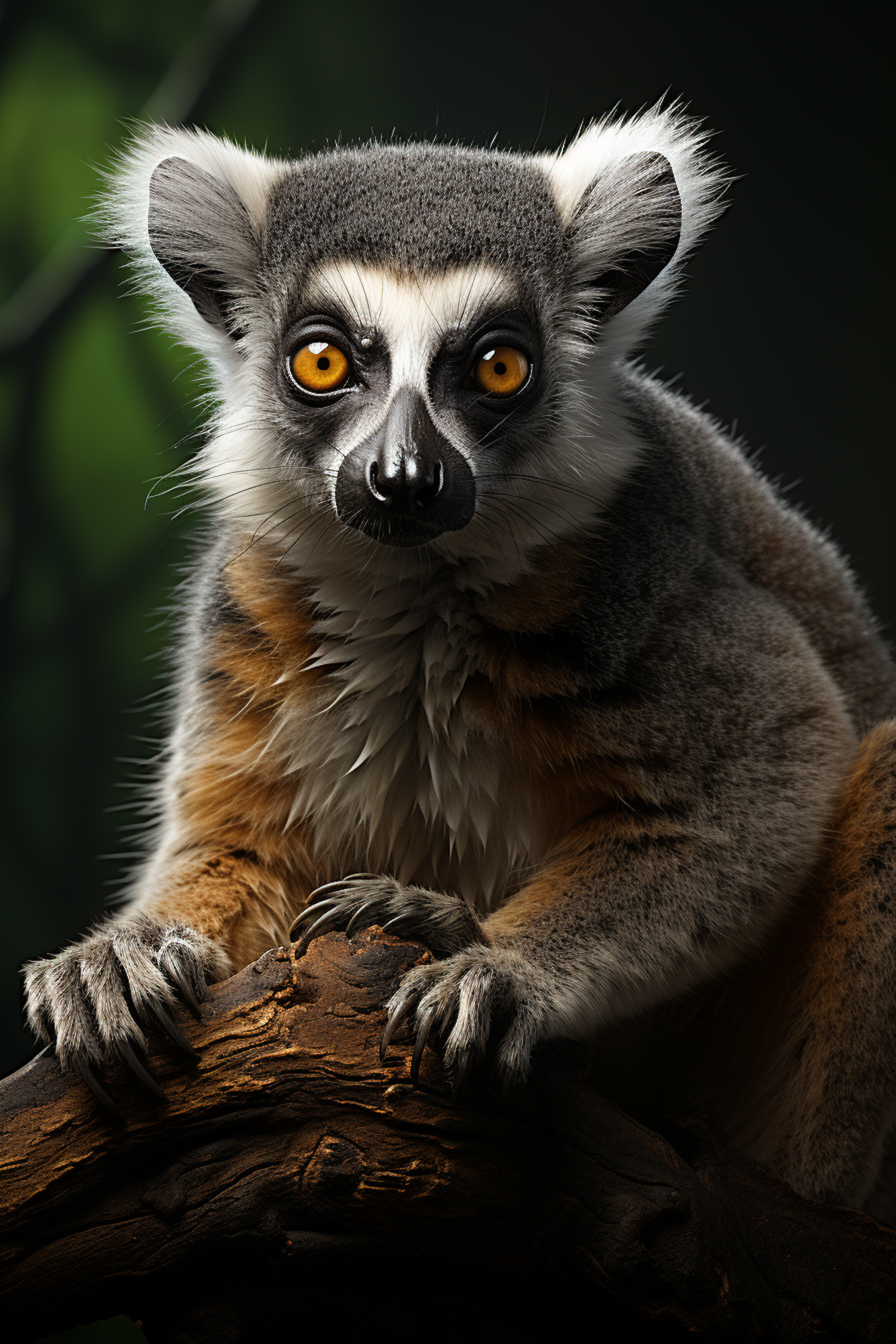 Intense Gaze of the Ring-Tailed Lemur