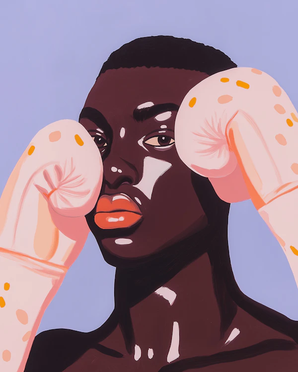 Portrait with Boxing Gloves