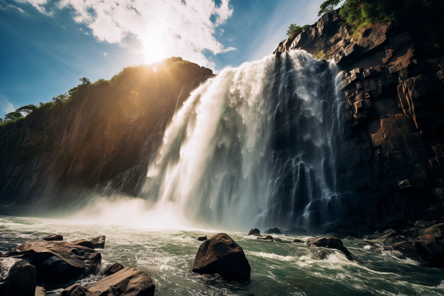 Sunlit Mist at Majestic Falls