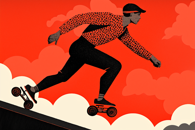 Dynamic Skateboarding Illustration