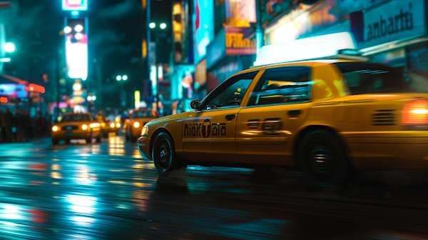 Urban Pulse: Nighttime Taxi in Motion