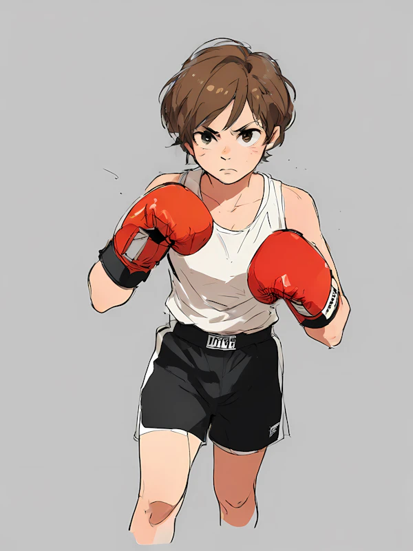 Young Boxer in Stance