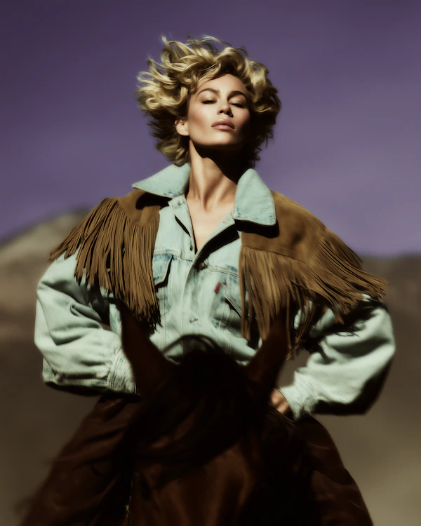 Dynamic Denim Portrait