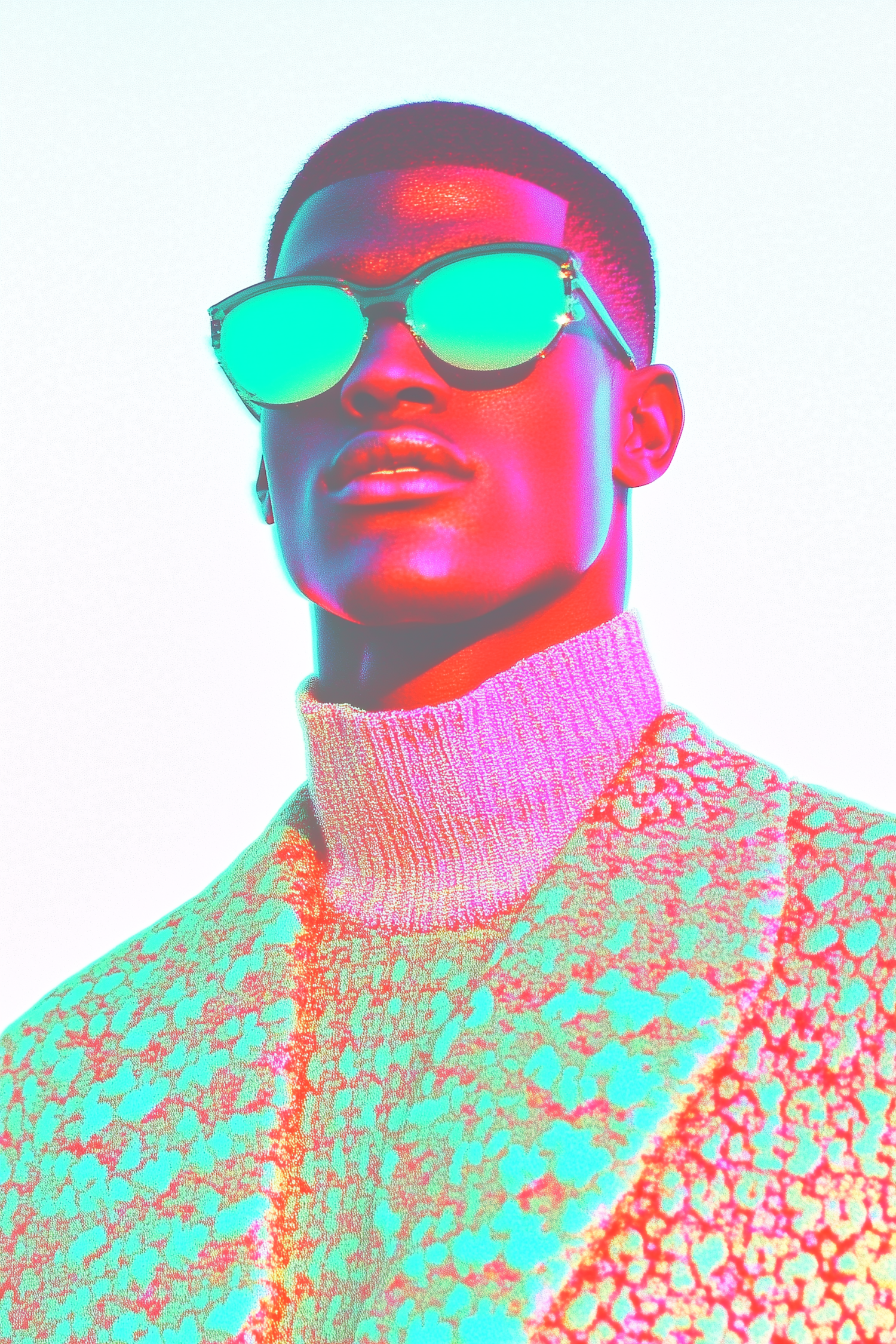 Stylized Portrait with Reflective Sunglasses