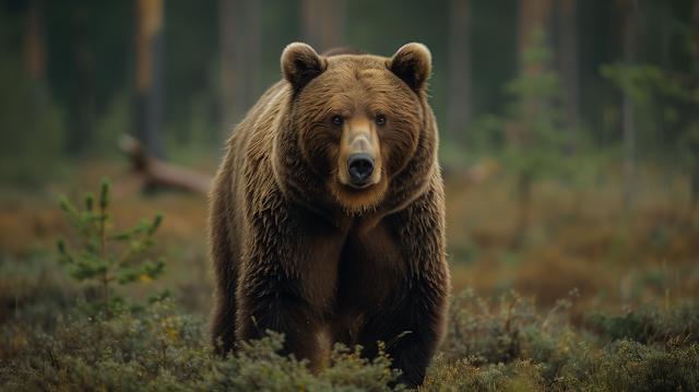 Intense Gaze of the Brown Bear