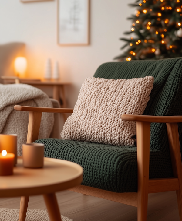 Cozy Interior with Christmas Tree