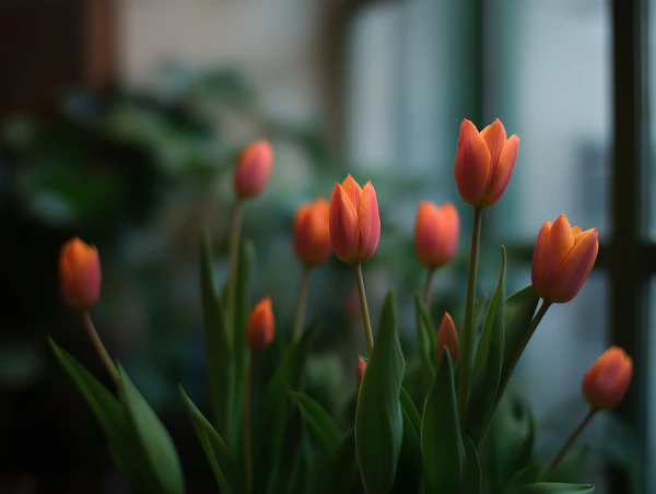 Vibrant Orange Tulips