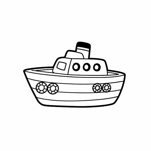 Minimalist Boat Drawing
