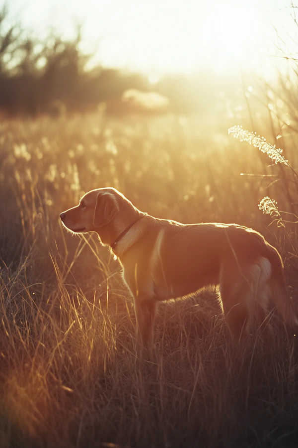Dog in Golden Sunlight