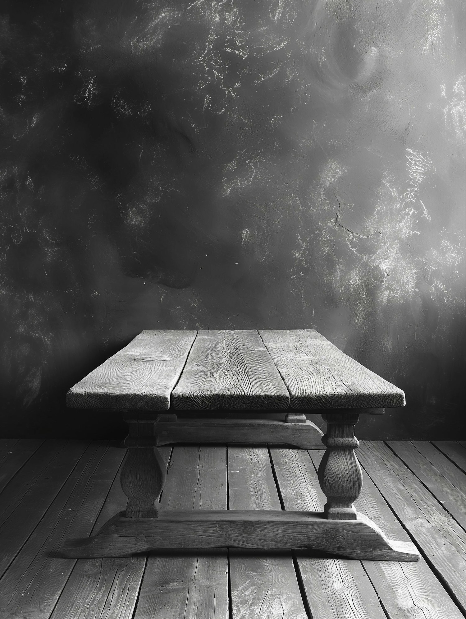 Antique Wooden Table on Textured Floor