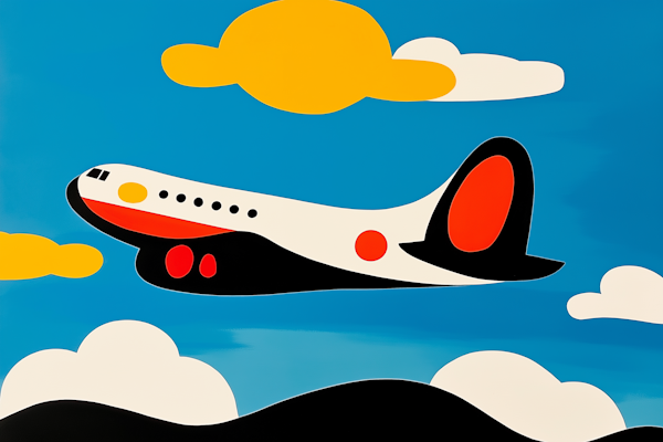 Cheerful Airplane Illustration