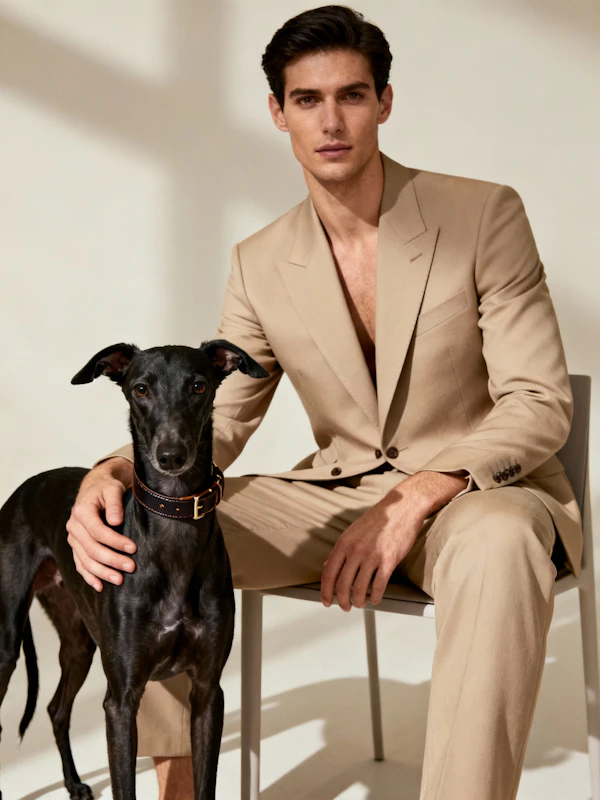 Man and Dog Portrait