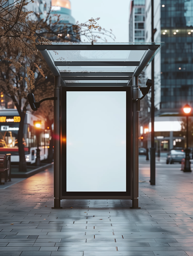 Urban Bus Shelter at Twilight