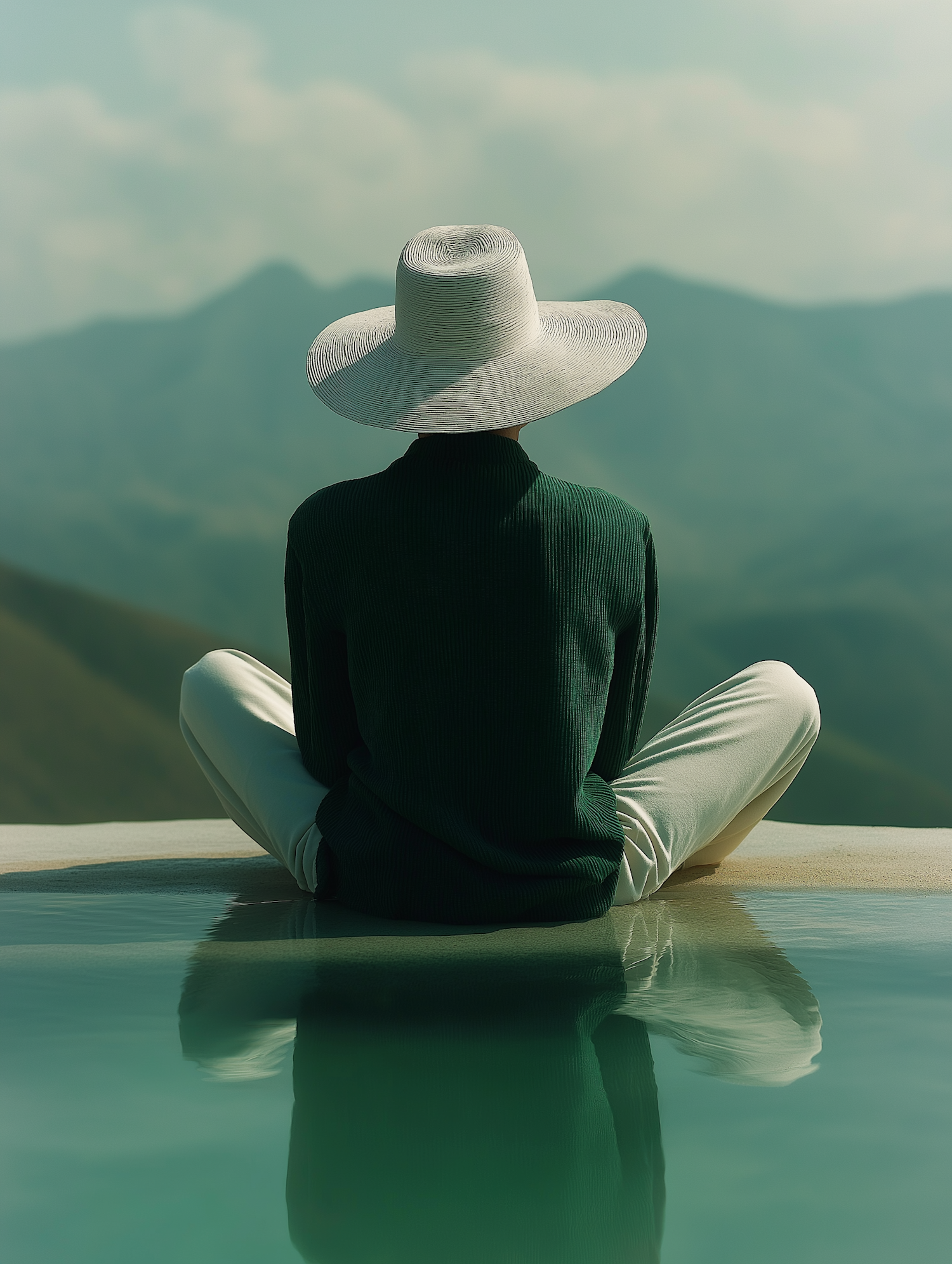 Contemplative Poolside