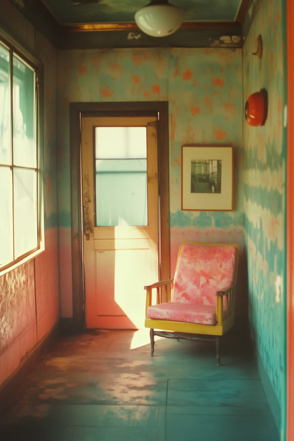 Vintage Room with Pink Armchair