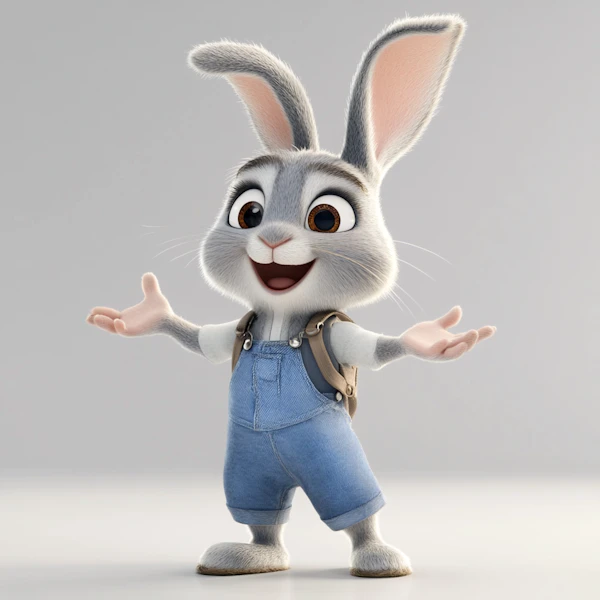 Cheerful Bunny Character