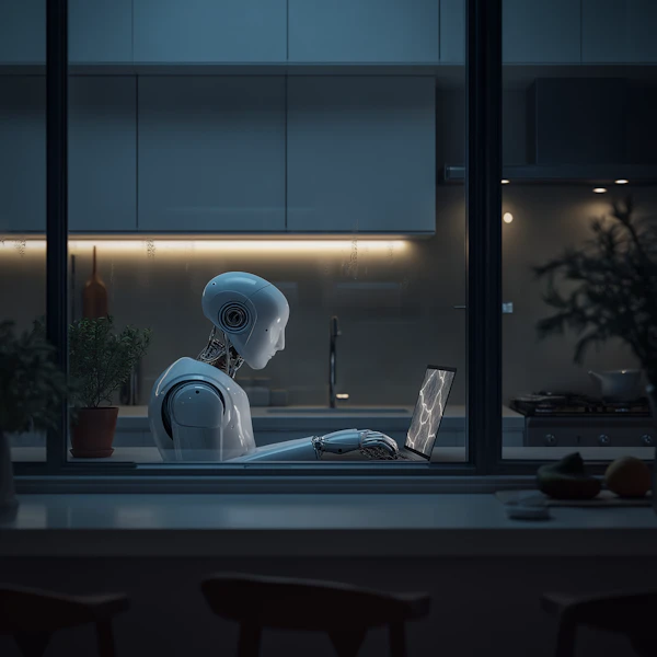 Robot in Modern Kitchen
