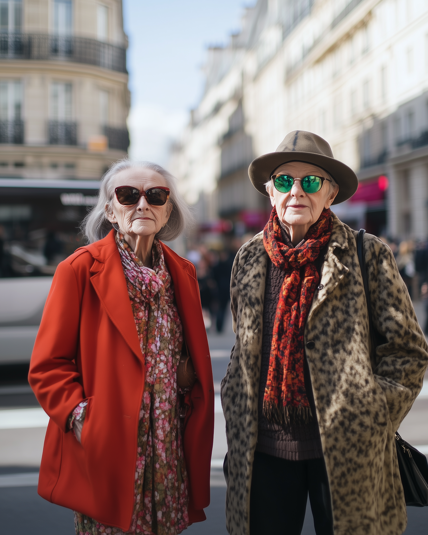 Stylish Elderly Women in the City