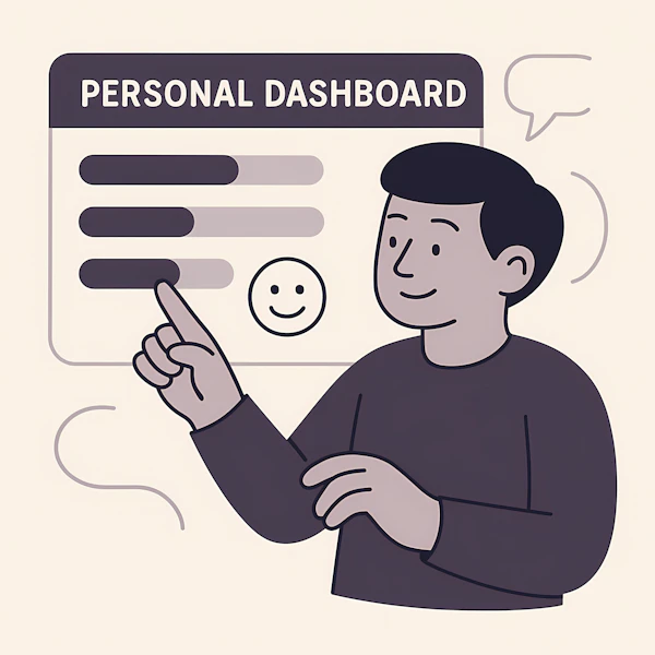 Man with Digital Dashboard