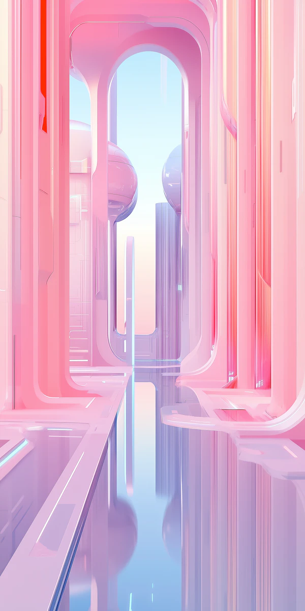 Futuristic Pastel Corridor