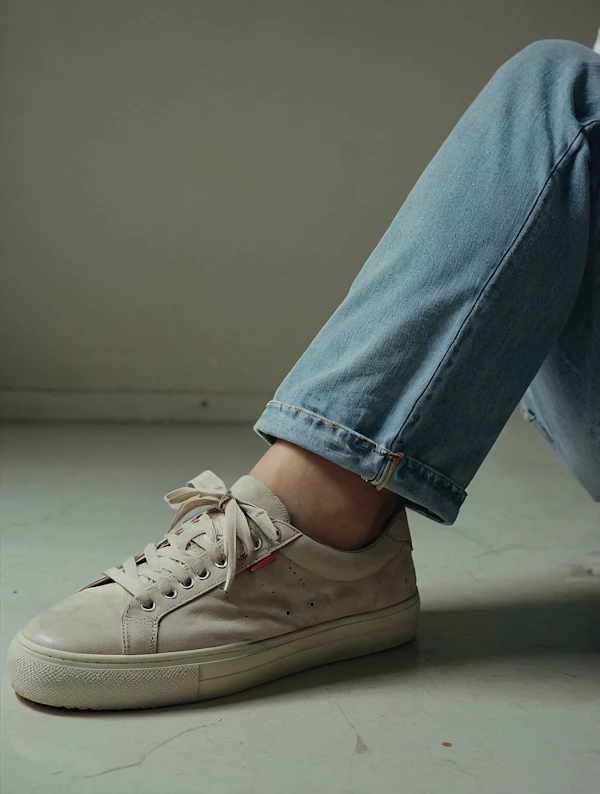 Beige Sneaker Close-Up