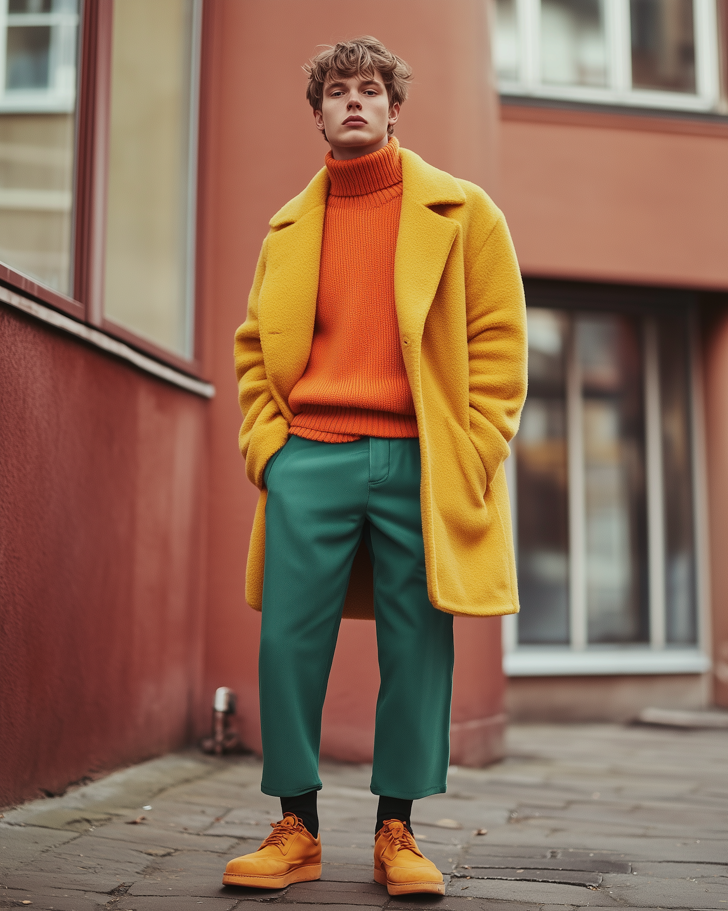 Fashionable Young Man in Vibrant Outfit