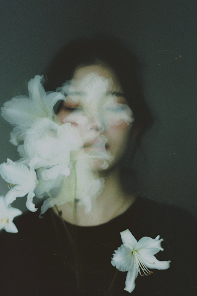 Ethereal Portrait with Flowers