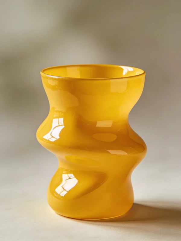 Yellow Wavy Vase