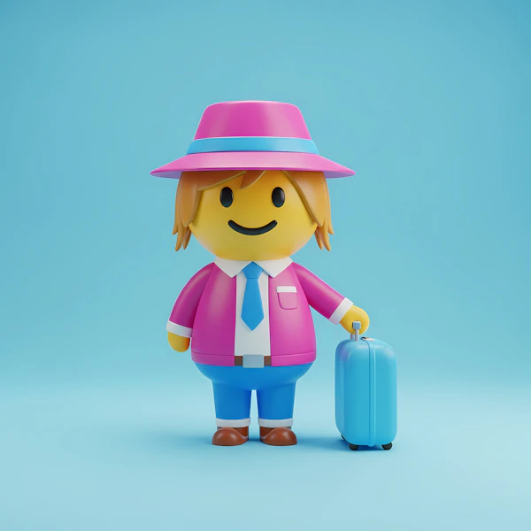 Cheerful Travel Character